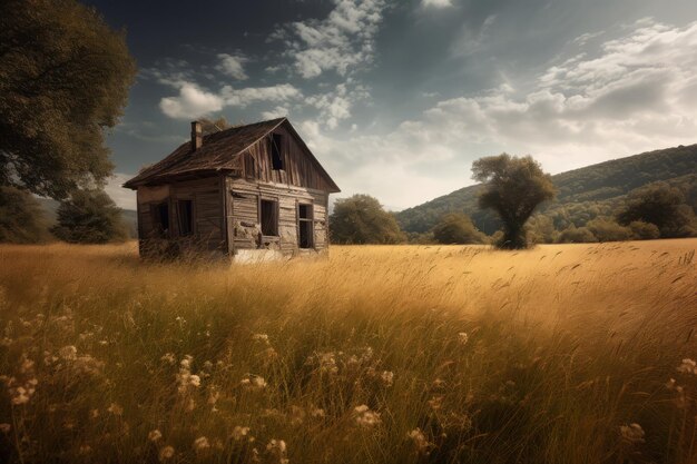 Campo de casas abandonadas Gerar IA