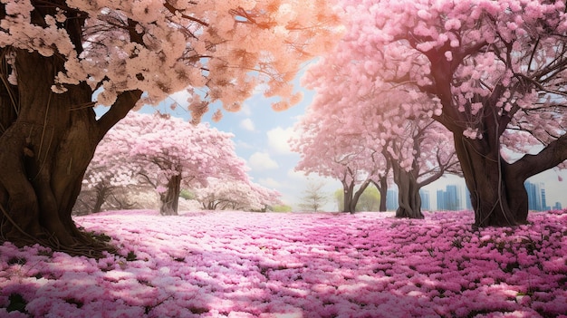 Campo de flores de verão vibrante gerado por IA