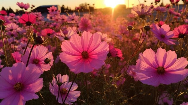 Campo de flores HD 8K papel de parede Banco de Imagem Fotográfica