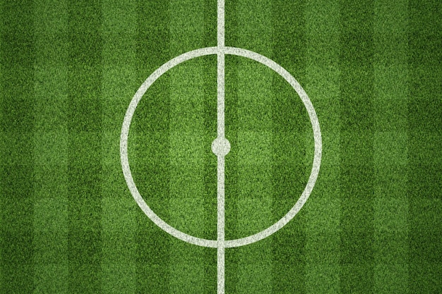 Campo de futebol ou campo de futeball em fundo de grama verde