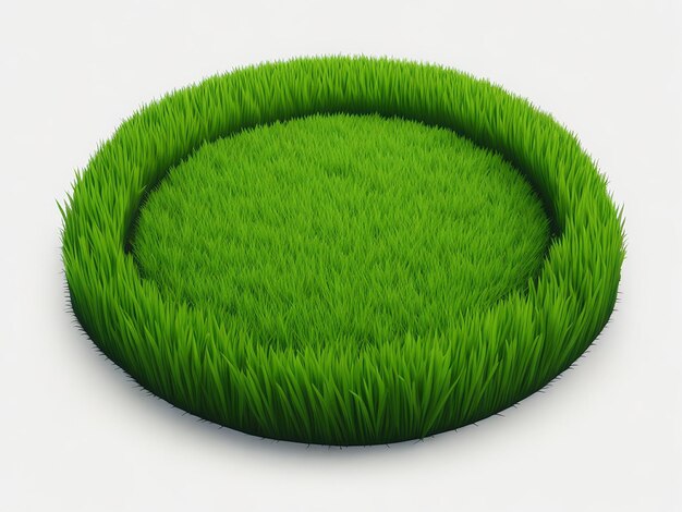 campo de grama verde isolado no fundo branco