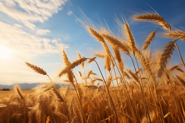 Foto campo de ia generativa de trigo dourado