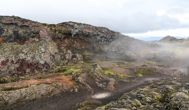 Campo de lava de Leirhnjukur na Islândia