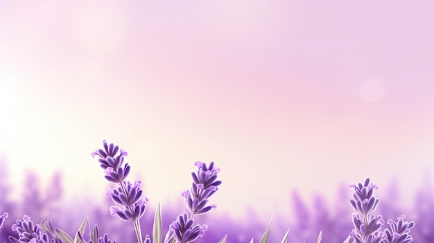 Campo de lavanda Banner da Web com espaço de cópia IA geradora