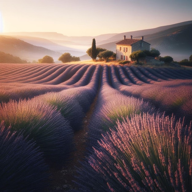 Campo de lavanda foto realista