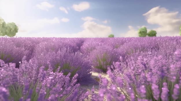 Campo de lavanda Ilustração AI GenerativexA