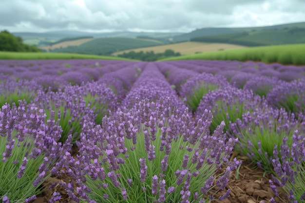 Foto campo de lavanda no campo