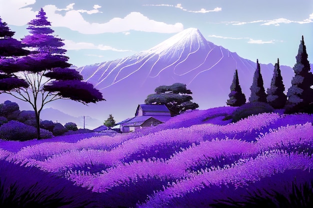 Campo de lavanda no Japão Generative AI Generative AI