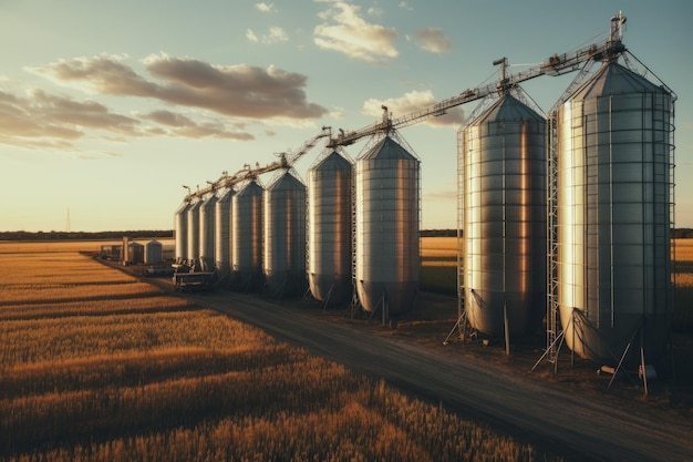 Campo de silos de grãos Gerar Ai