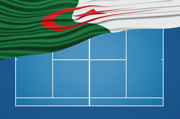 Campo de tênis de bandeira ondulada Argélia Quarto duro