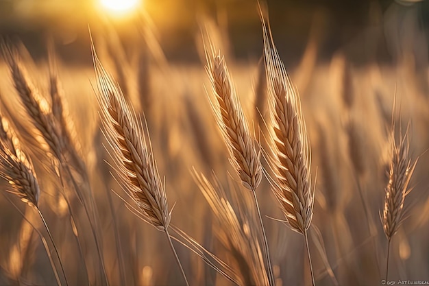 campo de trigo com pôr do sol ao fundocampo de trigo com pôr do sol ao fundoespigas de trigo ao fundo