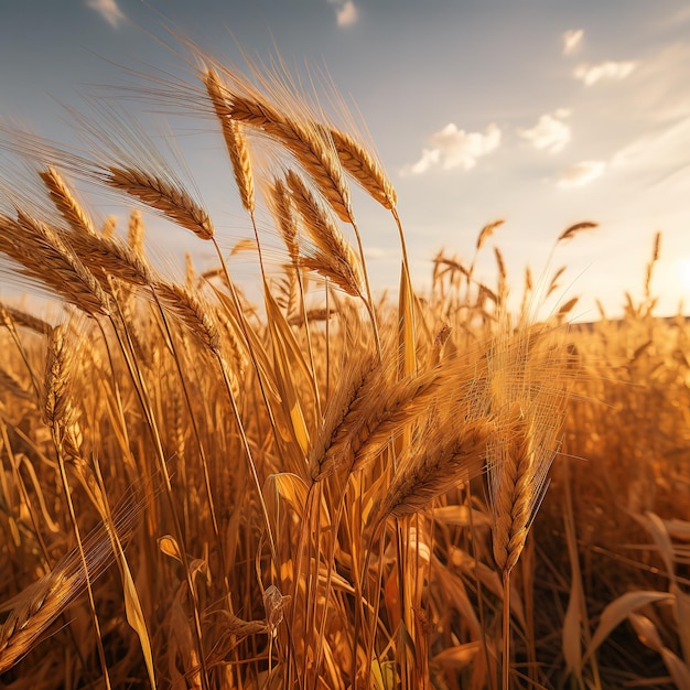 campo de trigo dourado no verão