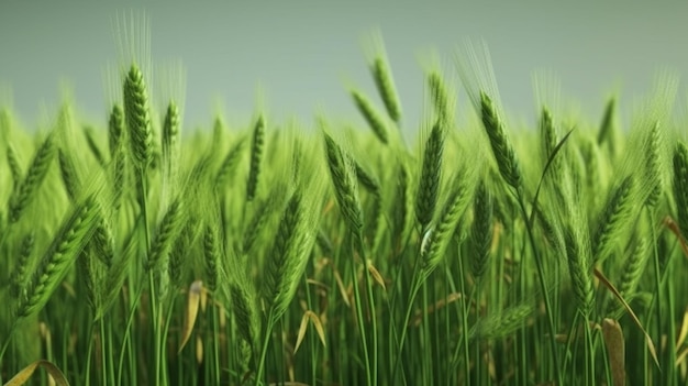 Campo de trigo verde ao vento
