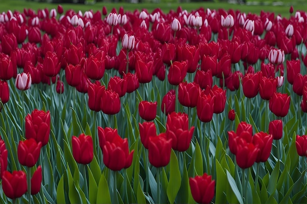 Campo de tulipas coloridas