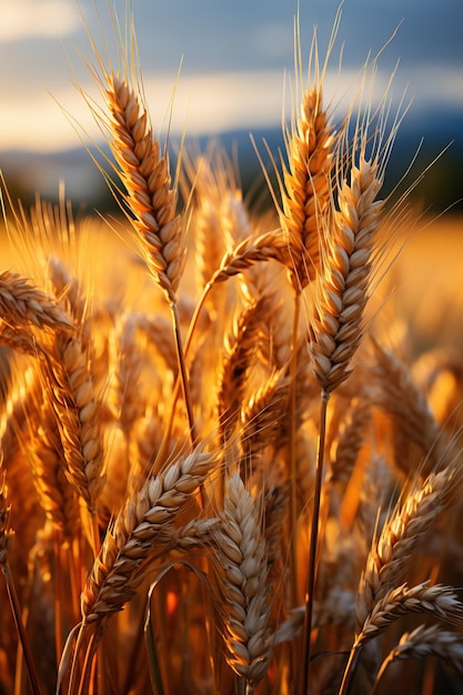 Foto un campo dorado hermosa vista