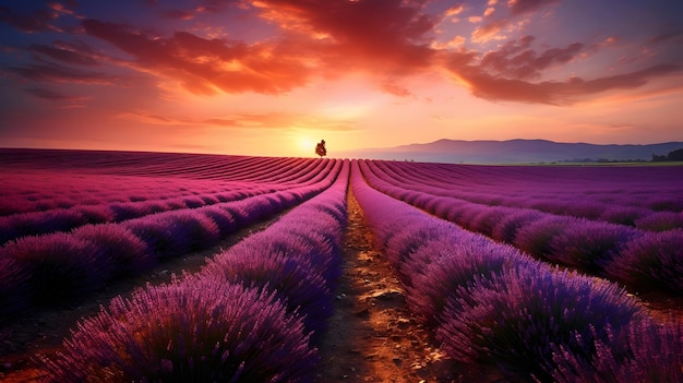 Un campo de fotografía de lavanda.