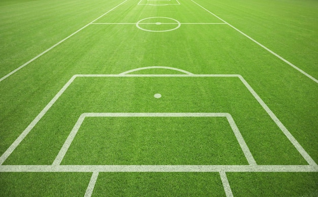 Foto campo de fútbol con hierba verde fondo de césped deportivo