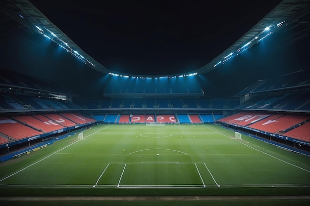 Campo de fútbol la noche antes del partido