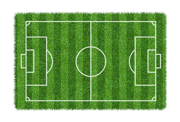 Campo de fútbol o campo de fútbol sobre fondo de hierba verde