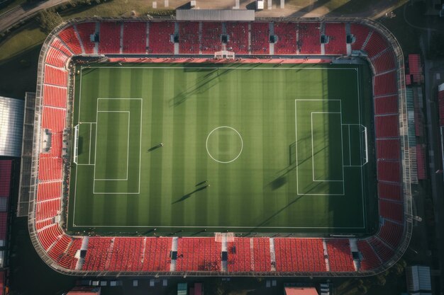 Foto el campo de fútbol de ojo de pájaro genera ai