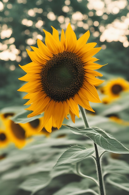 Campo de girasoles en el jardín_ai_generado