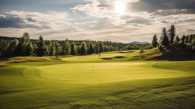 Campo de golf en el campo Generativo Ai