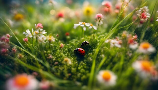 un campo de hierba con una mariposa en él