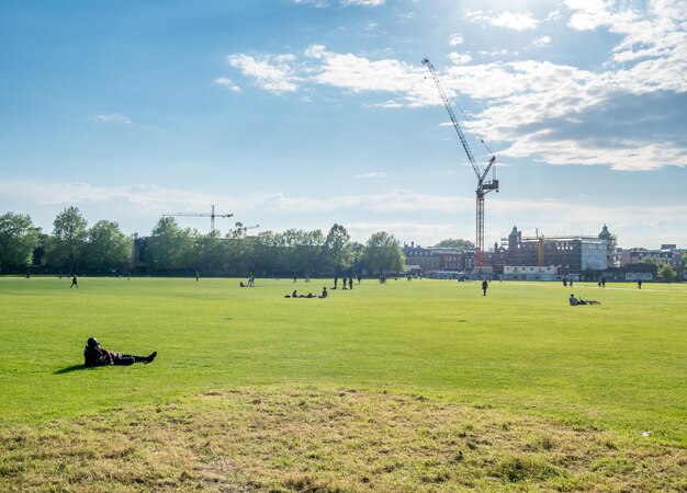 Campo de hierba verde en Cambridge