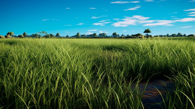 Foto campo de hierba verde ia generativa