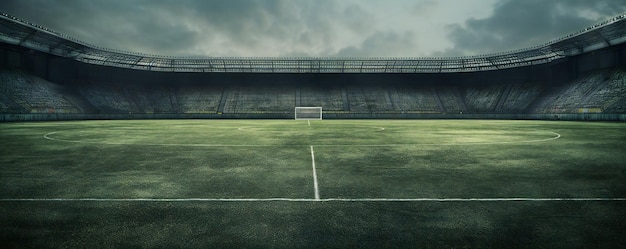 Campo de juego vacío de un estadio de fútbol