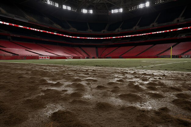 Foto un campo de lacrosse tranquilo en un estadio