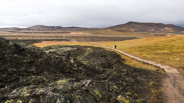 Campo de lava de Leirhnjukur en Islandia