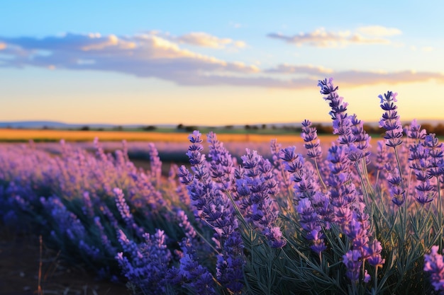 Foto campo de lavanda en flor lavandula angustifolia agricultura cosecha panorama del paisaje