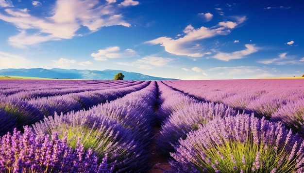 Campo de lavanda en flor en la Provenza, Francia