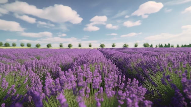 Campo de lavanda Ilustración AI GenerativexA