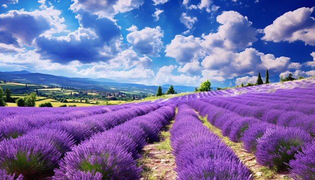 Foto campo de lavanda en la provenza de valensole, francia