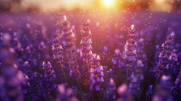 Campo de lavanda con sol