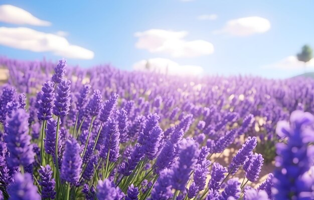 Campo de lavanda de verano hermoso paisaje