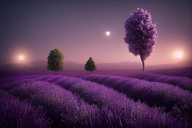 Campo de lavanda en verano