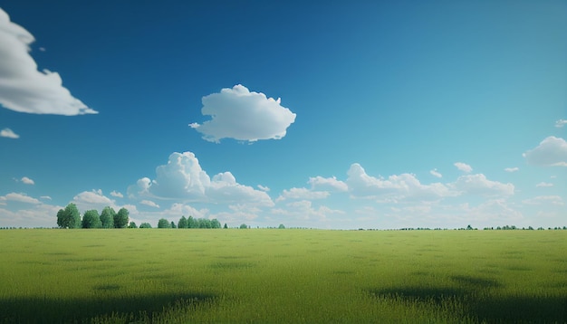 Un campo con una nube en el cielo.