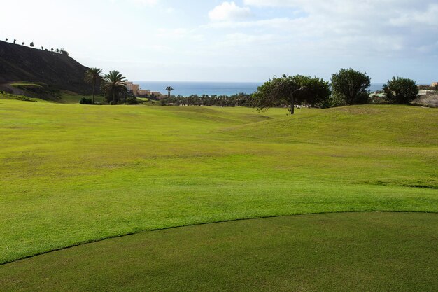 Foto campo relvado para praticar golfe