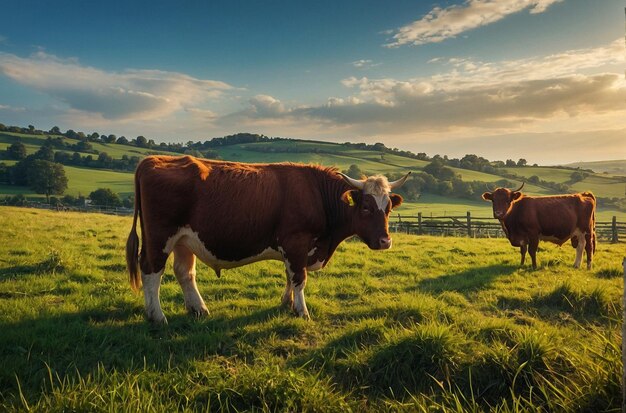 Un campo tranquilo con pastos