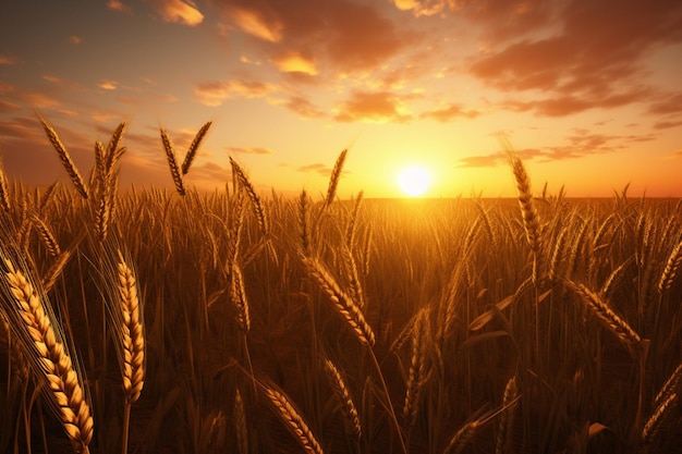 campo de trigo al atardecer aspecto estético