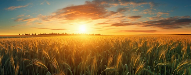 El campo de trigo al atardecer