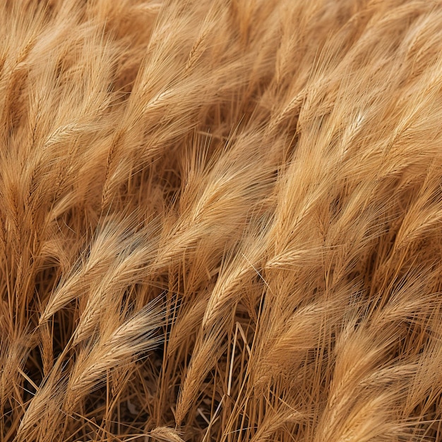 Un campo de trigo con un campo de trigo en primer plano.