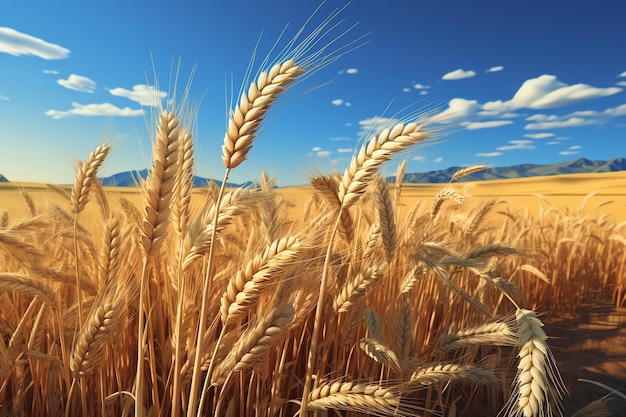 campo de trigo y cielo azul imagen generada por IA