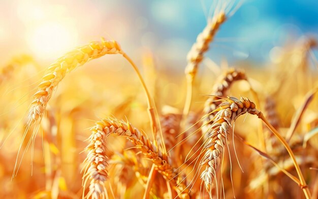 campo de trigo contra un cielo azul