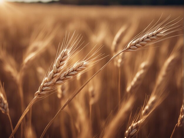 Un campo de trigo dorado con un cielo azul