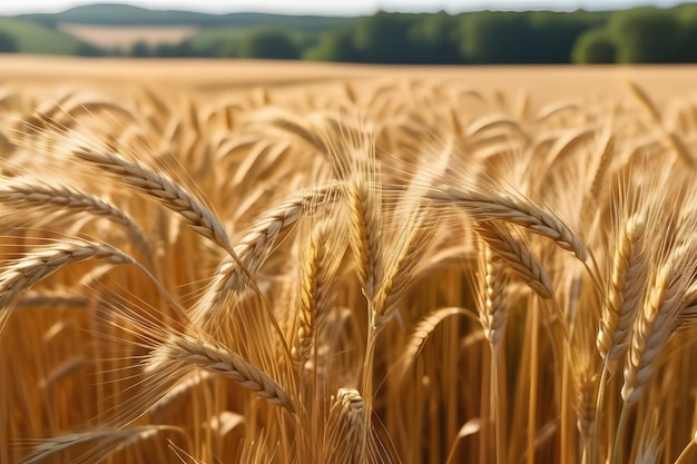 Un campo de trigo maduro listo para la cosecha