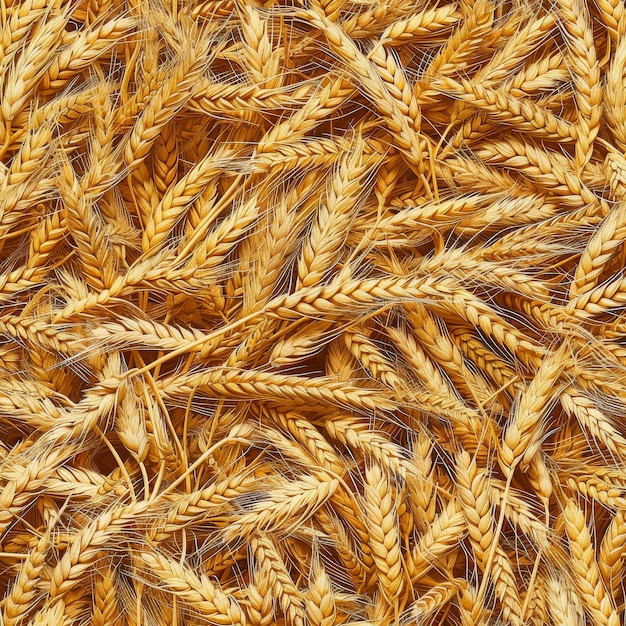 Campo de trigo patrón sin costuras orejas de cebada doradas azulejos fondo maduración de cereales paisaje